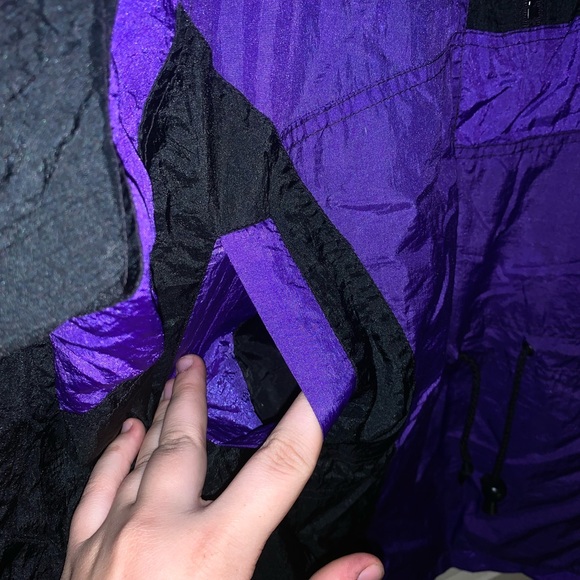 90s Purple and Black Half-zip Windbreaker, XL - Active Club - Picture 6 of 6